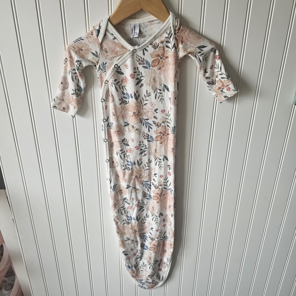 Copper Peral Floral Baby Tie Knot Gown NEWBORN - Picture 1 of 1